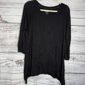 Calvin Klein Black Sharkbite Tunic Top Long Sleeve XL